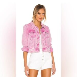 Free People Pink Jean Jacket acid pink